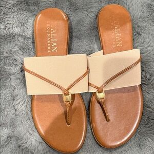Italian Shoemakers Beige and Brown Sandals